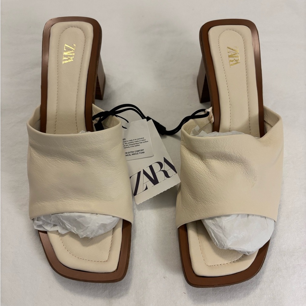 Zara Beige Women's Heels - Picture 1 of 6